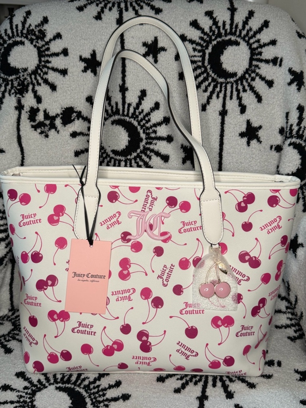 Juicy Couture “Very Cherry” White & Pink Tote Bag